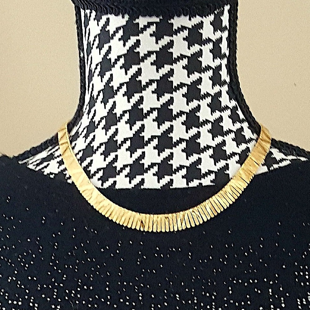 GIFTED 🔥14KYG "CLEOPATRA STYLE”, Chased Design, NECKLACE - Picture 3 of 11